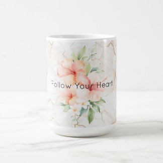Summer Breeze Blush Peach Hibiscus Coffee Mug