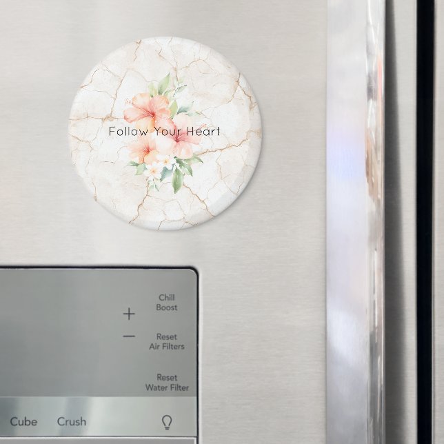 Summer Breeze Blush Peach Hibiscus   Magnet (In Situ (Fridge))