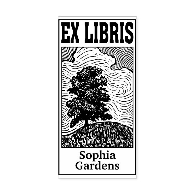 Summer Breeze Ex Libris Rubber Stamp (Imprint)