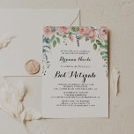 Summer Breeze Floral Calligraphy Bat Mitzvah  Invitation<br><div class="desc">This summer breeze floral calligraphy bat mitzvah invitation is perfect for a rustic bat mitzvah. The design features pink,  blush,  purple hand-painted watercolor rose flowers with green foliage.</div>