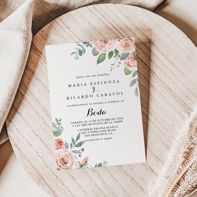 Summer Breeze Floral Spanish Wedding  Invitation (Creator Uploaded)