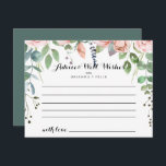 Summer Breeze Floral Wedding Advice Card<br><div class="desc">This summer breeze floral wedding advice card is perfect for a rustic wedding. The design features pink, blush, purple hand-painted watercolor rose flowers with green foliage. These cards are perfect for a wedding, bridal shower, baby shower, graduation party & more. Personalise the cards with the names of the bride and...</div>