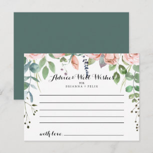 Summer Breeze Floral Wedding Advice Card
