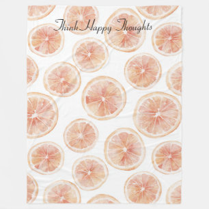 Summer Breeze Grapefruit Fleece Blanket