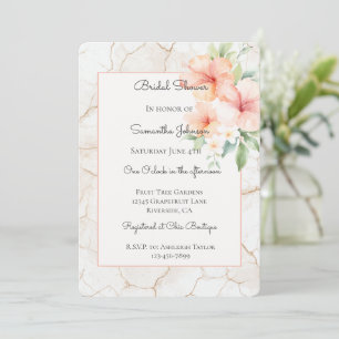 Summer Breeze Hibiscus Floral Bridal Shower   Invitation