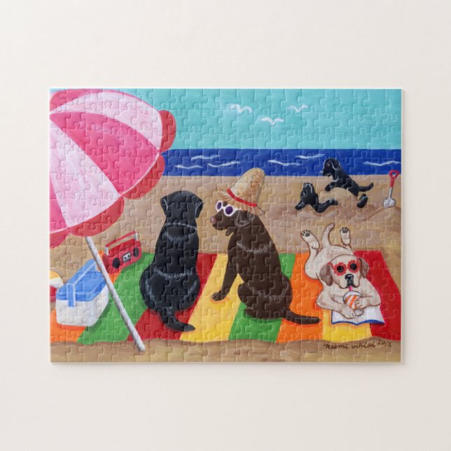 Summer Breeze Labradors Painting Jigsaw Puzzle (Horizontal)