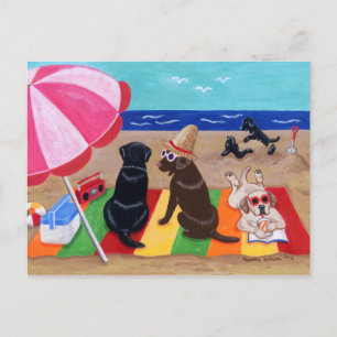 Summer Breeze Labradors Painting Postcard