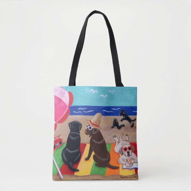 Summer Breeze Labradors Painting Tote (Front)