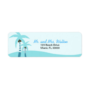 Summer Breeze Palm Trees Return Address Label