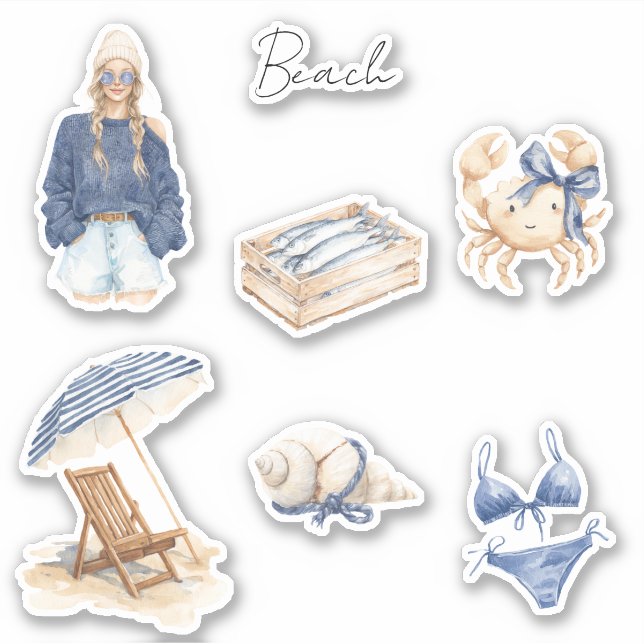 Summer Breeze Shell Fish Crab Blonde Girl (Front)