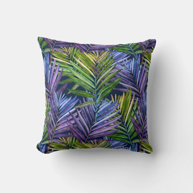 Summer Breeze Tropical Beach Palms Cushion (Front)