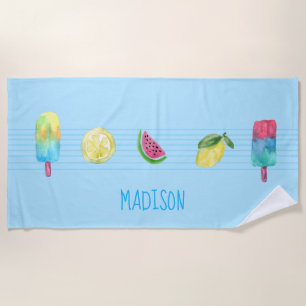 Summer Breeze: Watercolor Treats Beach Towel