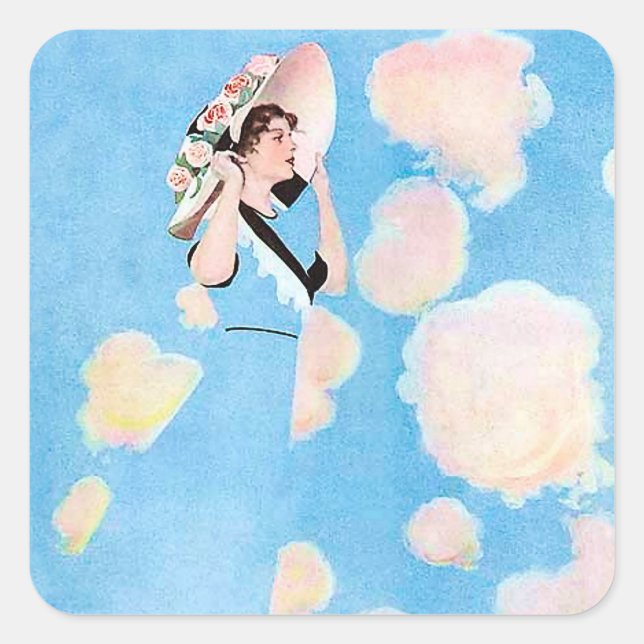Summer Breezes by C Coles Phillips Square Sticker (Front)