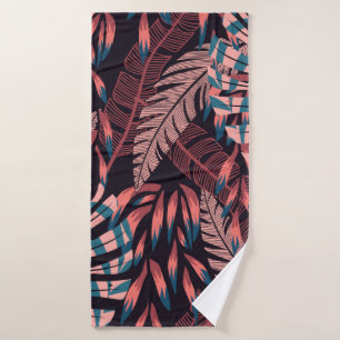 Summer bright seamless background with colorful tr bath towel