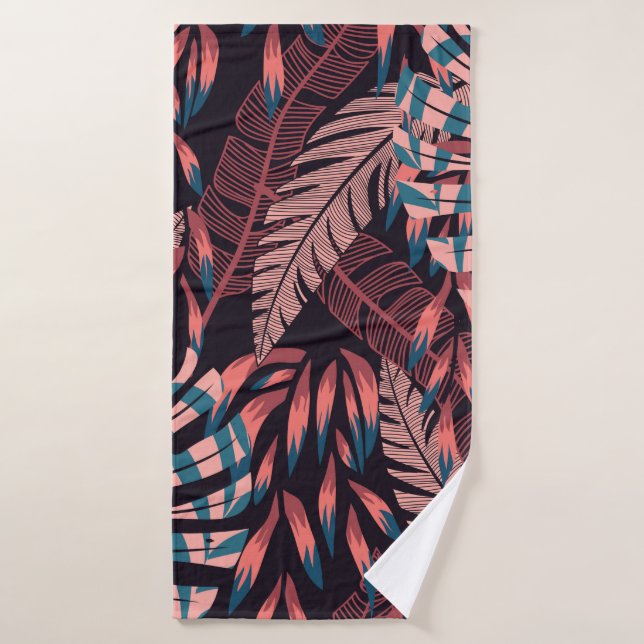 Summer bright seamless background with colorful tr bath towel (Bath Towel)