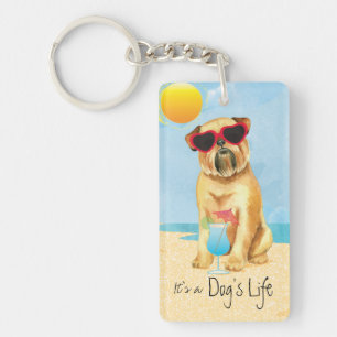 Summer Brussels Griffon Key Ring
