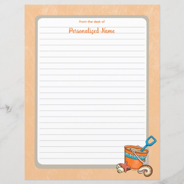 Summer Bucket List Lined Paper Sheet (Front)