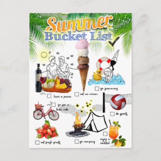Summer Bucket List Postcard