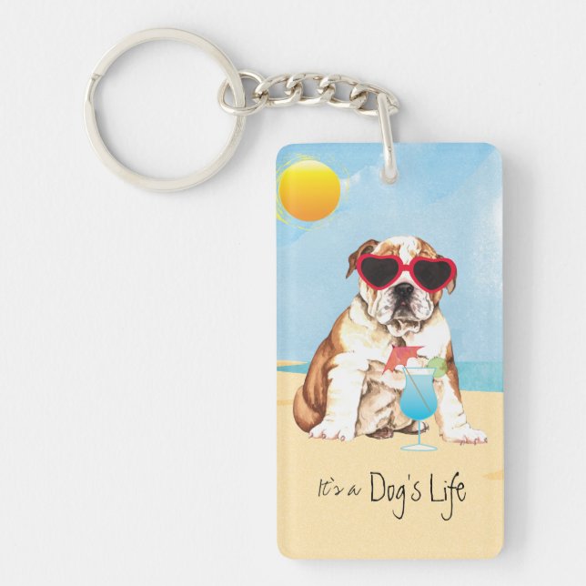 Summer Bulldog Key Ring (Front)
