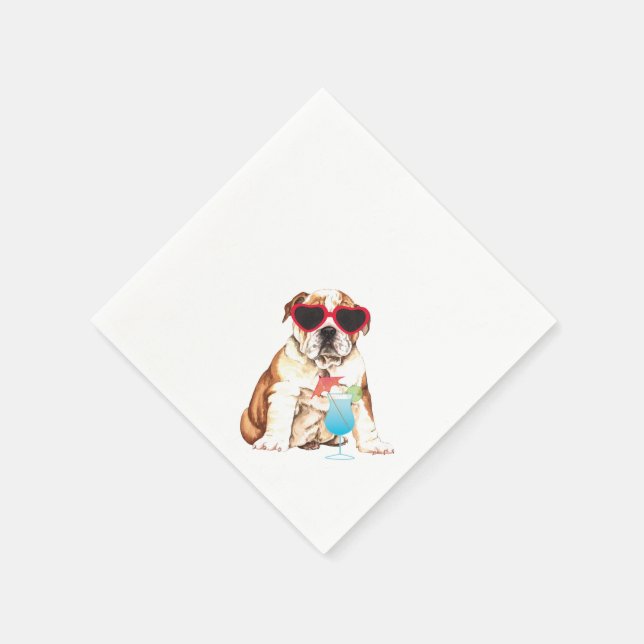 Summer Bulldog Napkin (Corner)