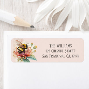 Summer Bumblebee Flowers  Return Address Label