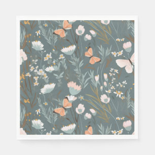 Summer Butterflies and Wildflowers Napkin