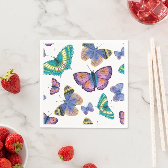 Summer Butterflies Napkin (Insitu)