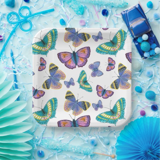 Summer Butterflies Paper Plate (Party)