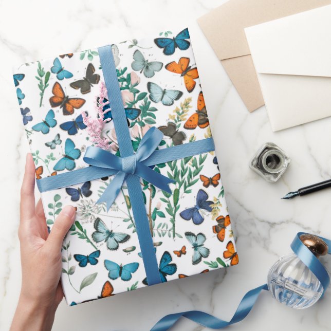 Summer Butterfly Floral Wrapping Paper (Gifting)