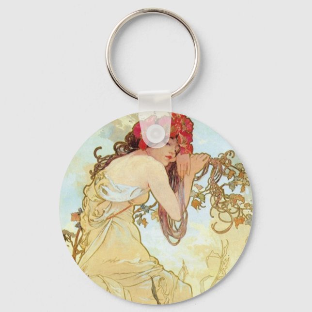 Summer by Mucha Key Ring (Front)