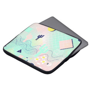 Summer cactus geometric Memphis inspired pattern Laptop Sleeve