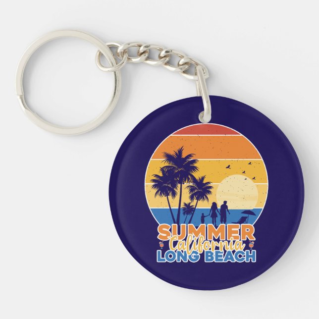 Summer California Long Beach-66594 Key Ring (Front)