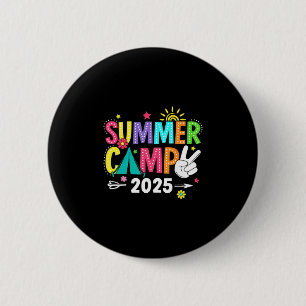 Summer Camp 2025 Camping Campfire Summer Vacation 6 Cm Round Badge