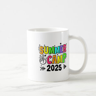 Summer Camp 2025 Camping Campfire Summer Vacation Coffee Mug