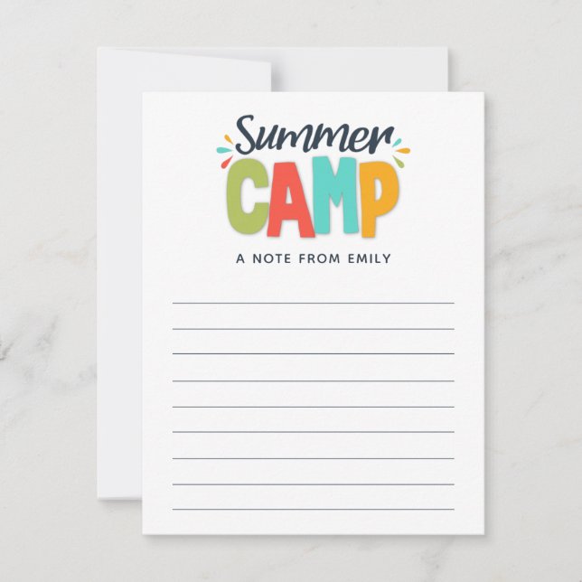Summer camp a note from kids fun card (Front)