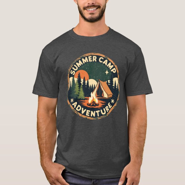 Summer Camp Adventure Emblem friend T-Shirt (Front)