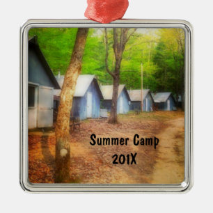 Summer Camp Cabins Metal Tree Decoration
