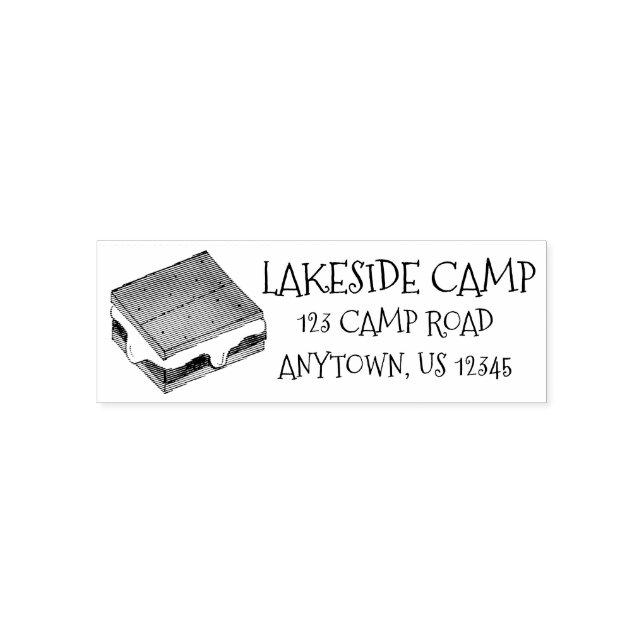 Summer Camp Campfire Marshmallow S'mores Foodie Self-inking Stamp (Design)