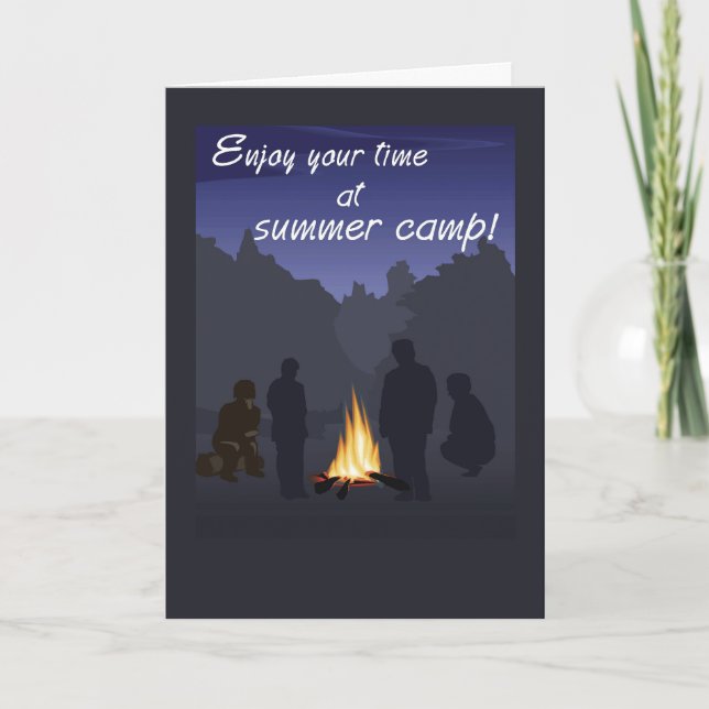 Summer Camp Campfire Thinking of You Card (Front)