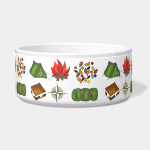 Summer Camp Camping Compass Tent S'mores Pet Bowl
