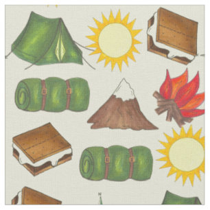 Summer Camp Camping Hiking Outdoors Sun Campfire Fabric