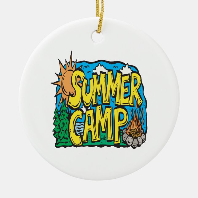 Summer Camp Ceramic Tree Decoration (Front)