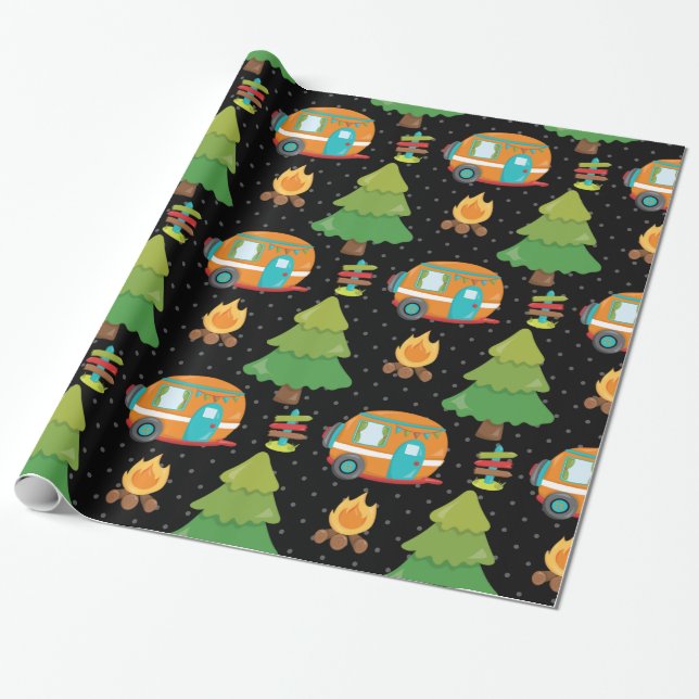 Summer Camp - choose your background colour Wrapping Paper (Unrolled)