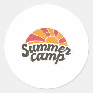 Summer camp classic round sticker