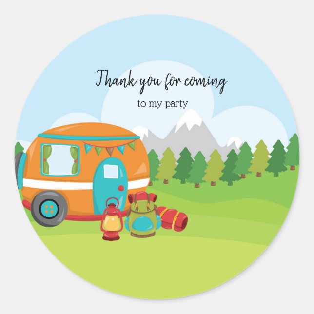 Summer Camp Classic Round Sticker (Front)