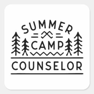 Summer camp counsellor staff square sticker