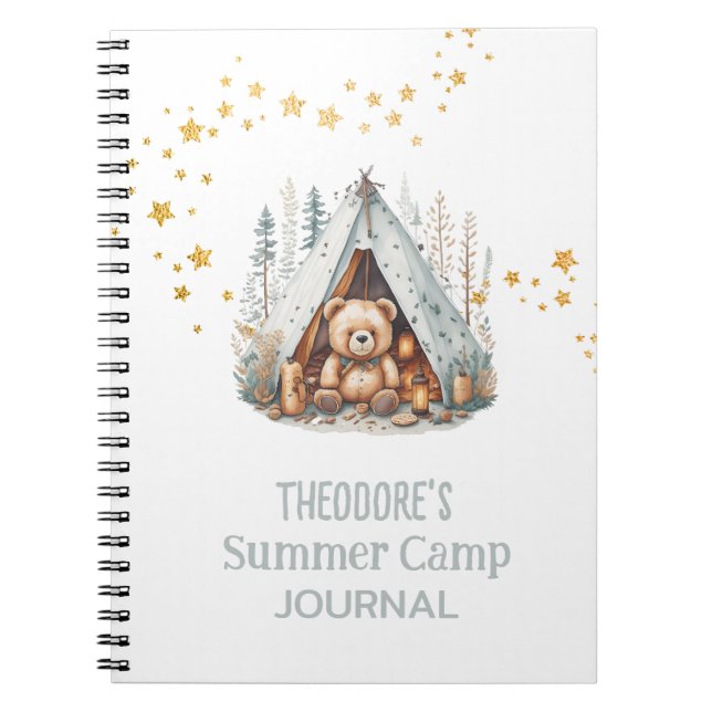 Summer Camp Cute Woodland Bear Journal (Front)