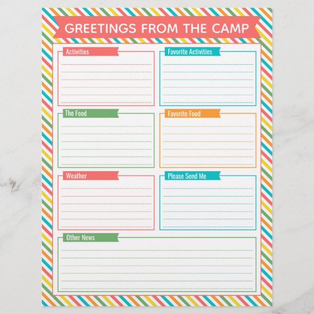 Summer Camp Fill In Letter Flyer (Front)