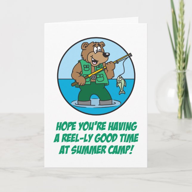 Summer Camp Fishing Bear Card (Front)