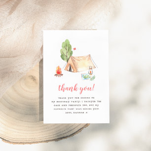 Summer Camp Girls Birthday Party Thank You Card